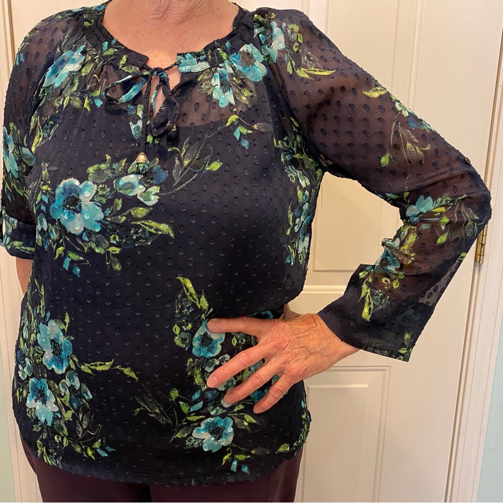 Two piece navy blouse